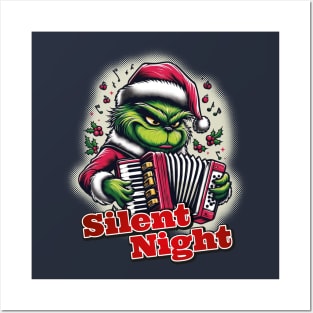 Silent Night Grinch Posters and Art